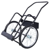 Large Dual Oxygen Tank Cart Dolly with Double Cylinder 20" Pneumatic Wheels Two Fastening Belts - Black - Fab Heavy Parts