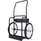Large Dual Oxygen Tank Cart Dolly with Double Cylinder 20" Pneumatic Wheels Two Fastening Belts - Black - Fab Heavy Parts