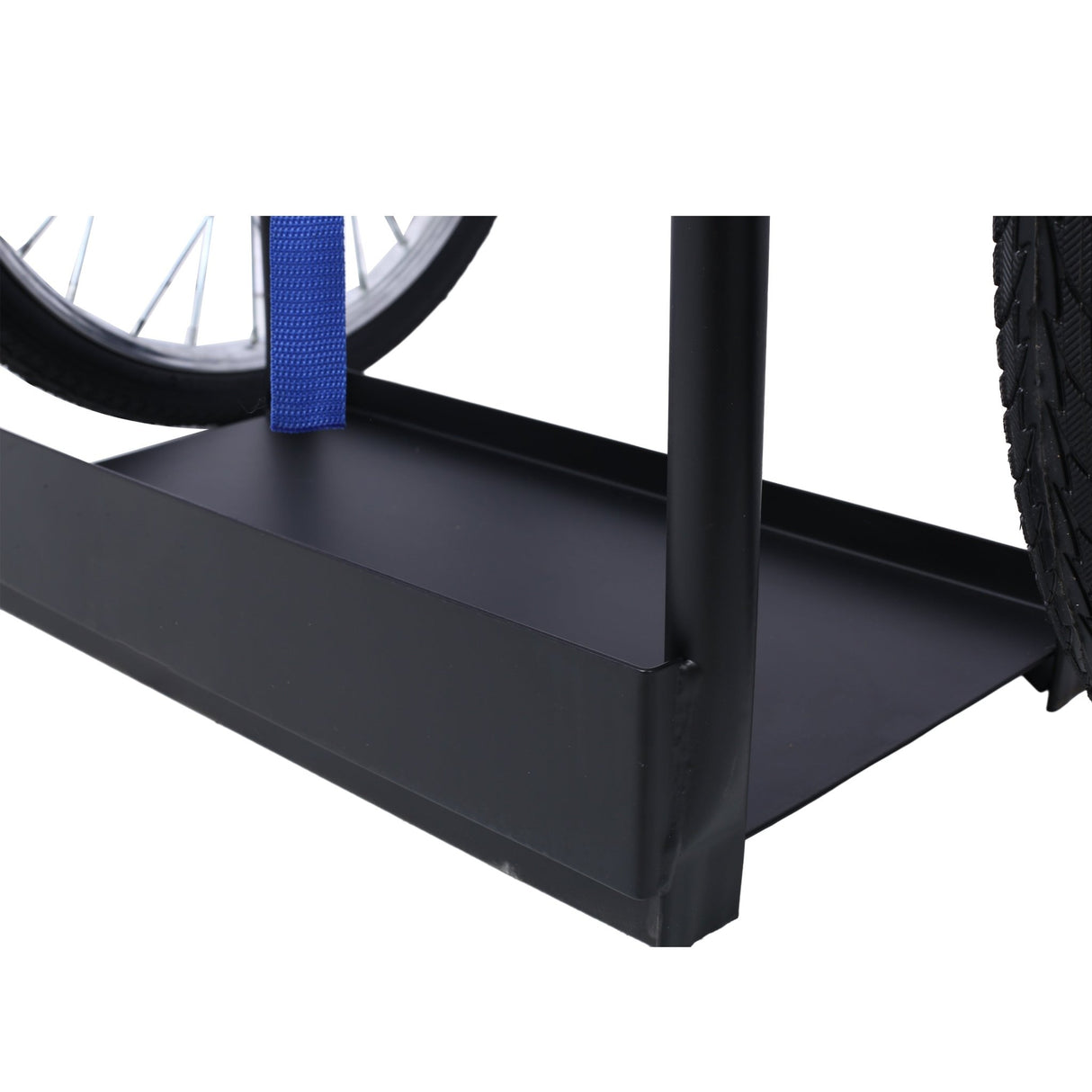 Large Dual Oxygen Tank Cart Dolly with Double Cylinder 20" Pneumatic Wheels Two Fastening Belts - Black - Fab Heavy Parts