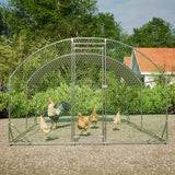 Large Metal Chicken Coop with Waterproof and Anti - UV Cover Dome Shaped Walk - in Fence Cage 9.84' x 13.12' x 6.56' - Fab Heavy Parts