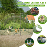 Large Metal Chicken Coop with Waterproof and Anti - UV Cover Dome Shaped Walk - in Fence Cage 9.84' x 13.12' x 6.56' - Fab Heavy Parts