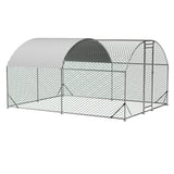 Large Metal Chicken Coop with Waterproof and Anti - UV Cover Dome Shaped Walk - in Fence Cage 9.84' x 13.12' x 6.56' - Fab Heavy Parts
