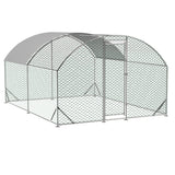 Large Metal Chicken Coop with Waterproof and Anti - UV Cover Dome Shaped Walk - in Fence Cage 9.84' x 13.12' x 6.56' - Fab Heavy Parts