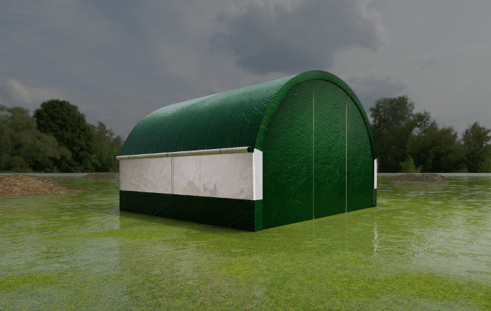 Large Metal Dome Shape Walk - in Fence Chicken Coop All Covered with PE Cloth 12.4 ft ×12.4 ft - Fab Heavy Parts