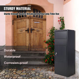Large Package Delivery Box with Lockable Storage Compartment Heavy Duty Weatherproof - Black 10.5" x 15.5" x 41.30" - Fab Heavy Parts