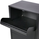 Large Package Delivery Box with Lockable Storage Compartment Heavy Duty Weatherproof - Black 10.5" x 15.5" x 41.30" - Fab Heavy Parts