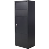 Large Package Delivery Box with Lockable Storage Compartment Heavy Duty Weatherproof - Black 10.5" x 15.5" x 41.30" - Fab Heavy Parts