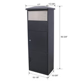 Large Package Delivery Parcel Mail Drop Box Floor Lockable Drop Slot Mail Box with Parcel Compartment - Black - Fab Heavy Parts