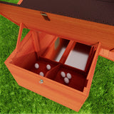 Large Wooden Chicken Coop with 2 Sides Nesting Boxes 2 Free - range Doors Leakproof Tray - Fab Heavy Parts