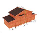 Large Wooden Chicken Coop with 2 Sides Nesting Boxes 2 Free - range Doors Leakproof Tray - Fab Heavy Parts