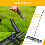 Lawn Leveling Rake Tool 48"x10" Heavy Duty Effort Saving 7FT Steel Handle - Fab Heavy Parts