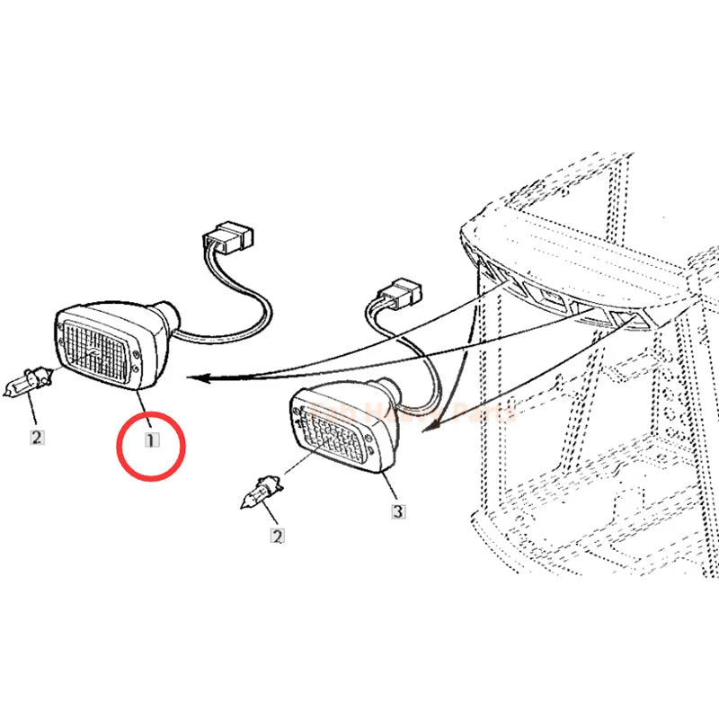 2 PCS LED Flush Mount Light AZ41570 Fits for John Deere Combine 1450 1550 2054 2056 2058 2064 2066 2258 2264 2266