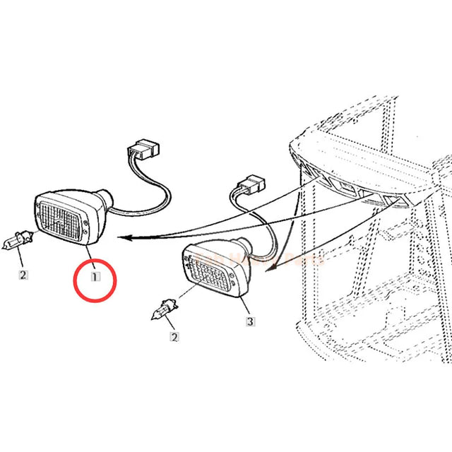 2 PCS LED Flush Mount Light AZ41570 Fits for John Deere Combine 1450 1550 2054 2056 2058 2064 2066 2258 2264 2266