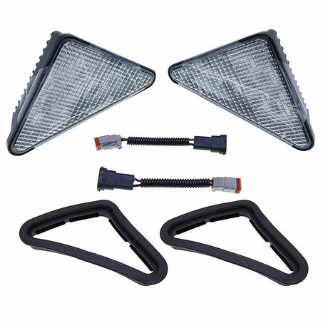LED Headlight Kit 7259523 & 7259524 & Rubber Bezel Light Mount 6674402 Aftermarket Replacement For Bobcat Skid Steer Loader 751 753 763 773 863 864 873 883 S130 S150 S160 S175 S185 S220 S300 - Fab Heavy Parts