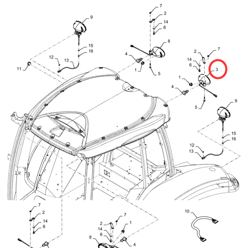LED Work Lamp 84269973 Fits for CASE Tractor Magnum 180 200 220 240 250 2654 280 310 340 380