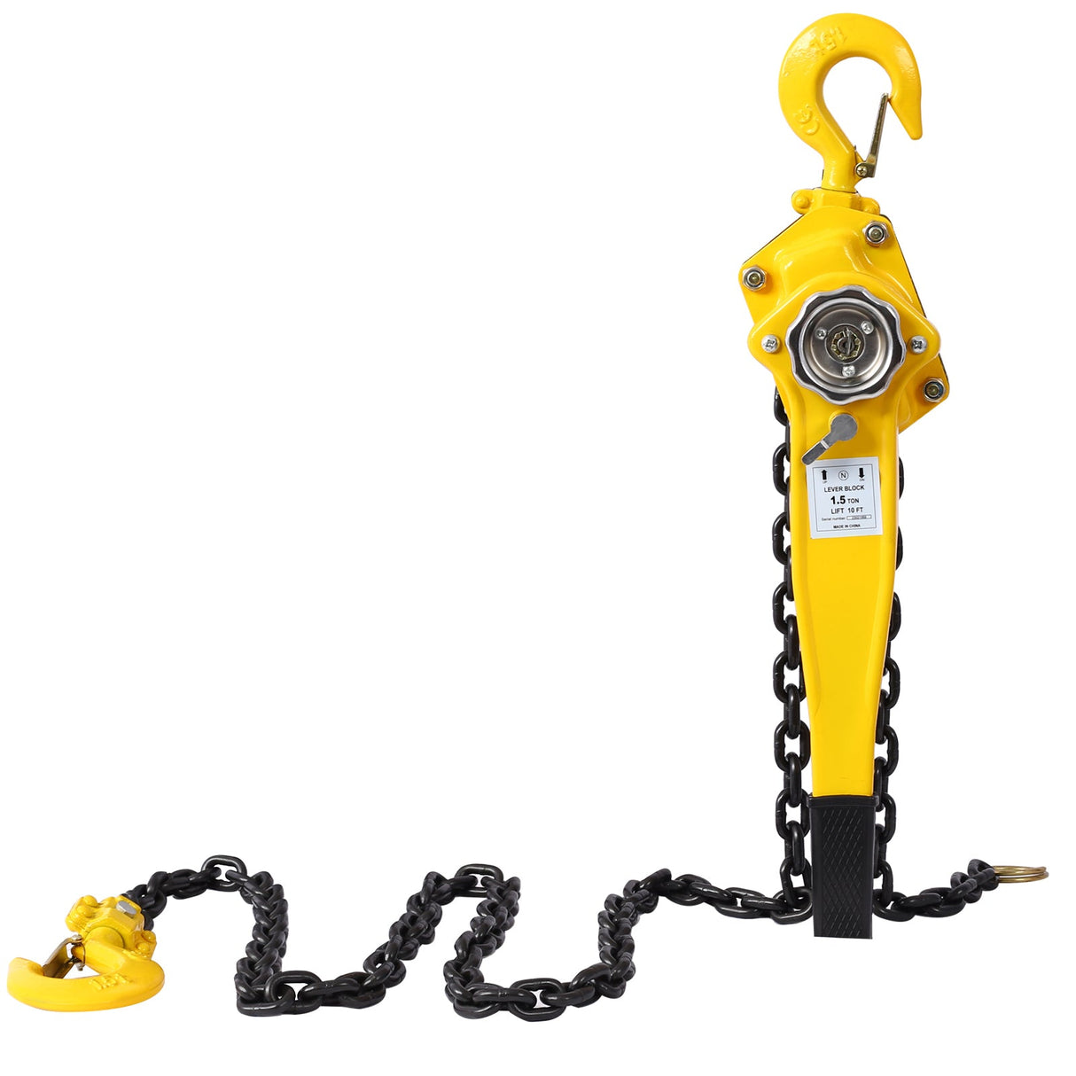 Lever Chain Hoist 1 1/2 Ton 3300LBS Capacity 20 FT with Heavy Duty Hooks Ratchet Block Hoist Lift Puller - Fab Heavy Parts