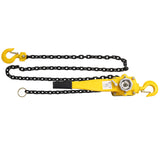 Lever Chain Hoist 1 1/2 Ton 3300LBS Capacity 5 FT with Heavy Duty Hooks Ratchet Block Lift Puller - Yellow - Fab Heavy Parts