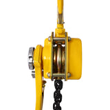 Lever Chain Hoist 1 1/2 Ton 3300LBS Capacity 5 FT with Heavy Duty Hooks Ratchet Block Lift Puller - Yellow - Fab Heavy Parts