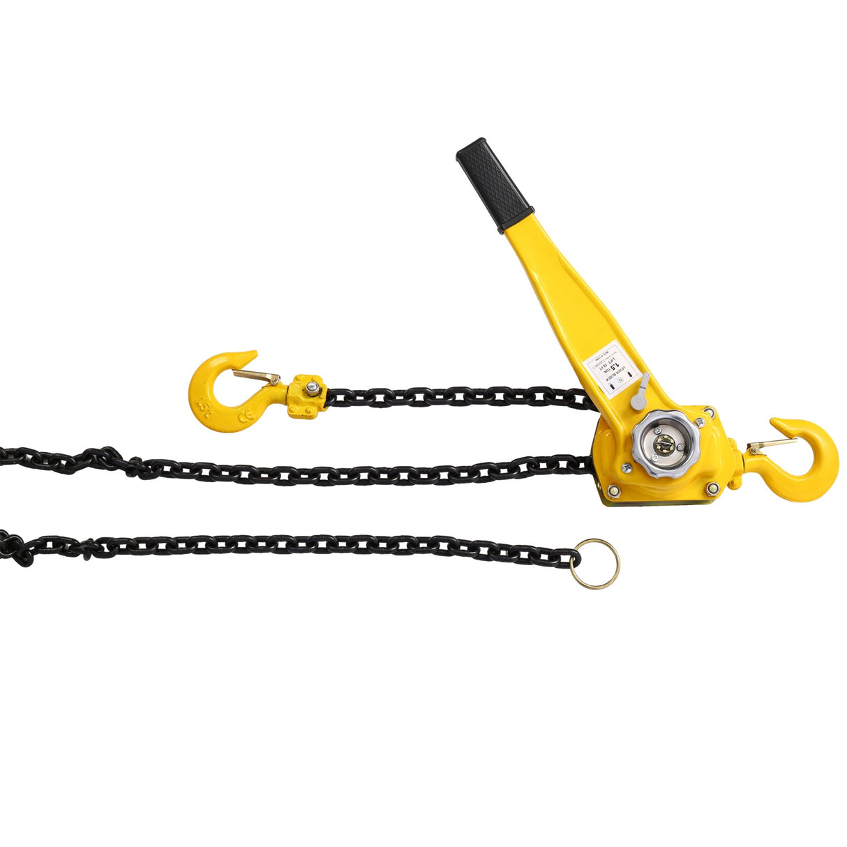 Lever Chain Hoist 3 Ton 6600LBS Capacity 20 FT with Heavy Duty Hooks Ratchet Lever Block Lift Puller - Yellow - Fab Heavy Parts