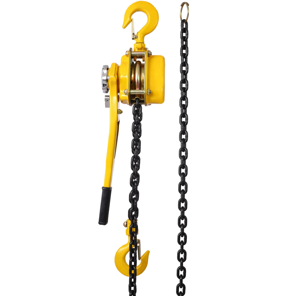 Lever Chain Hoist 3 Ton 6600LBS Capacity 20 FT with Heavy Duty Hooks Ratchet Lever Block Lift Puller - Yellow - Fab Heavy Parts