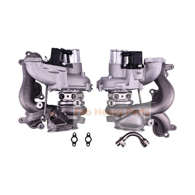 LH & RH Turbo RHF5 Turbocharger 302370 302369 Fits for Maserati M156 M157 321.MA1T14 Engine Ghibli Quattroporte Levante Q4 V6 3.0L - Fab Heavy Parts