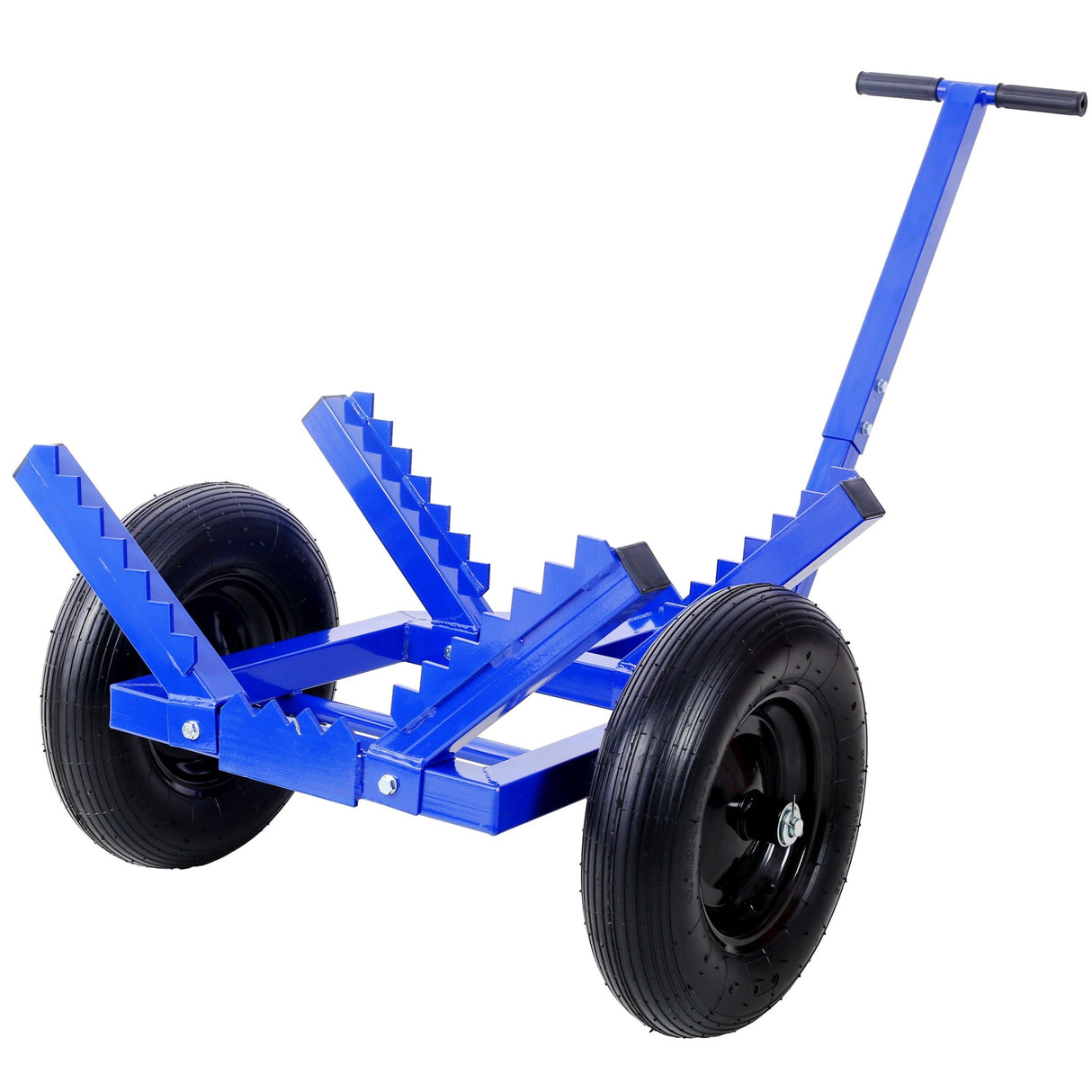 Log Dolly With Load Binder And Choker Chain 440LB With 2PCS 16in Air Tires - Blue - Fab Heavy Parts