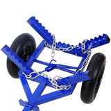 Log Dolly With Load Binder And Choker Chain 440LB With 2PCS 16in Air Tires - Blue - Fab Heavy Parts