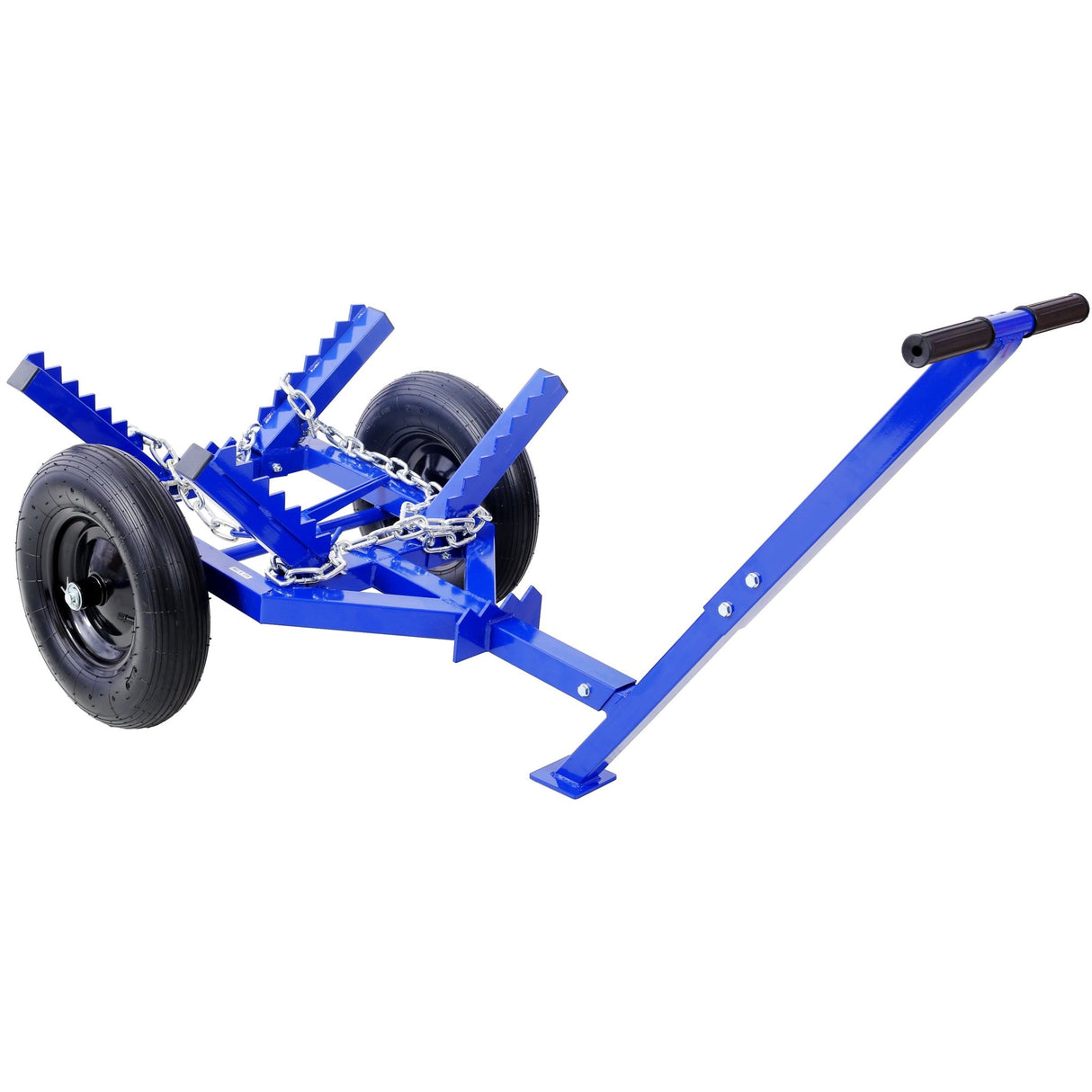 Log Dolly With Load Binder And Choker Chain 440LB With 2PCS 16in Air Tires - Blue - Fab Heavy Parts