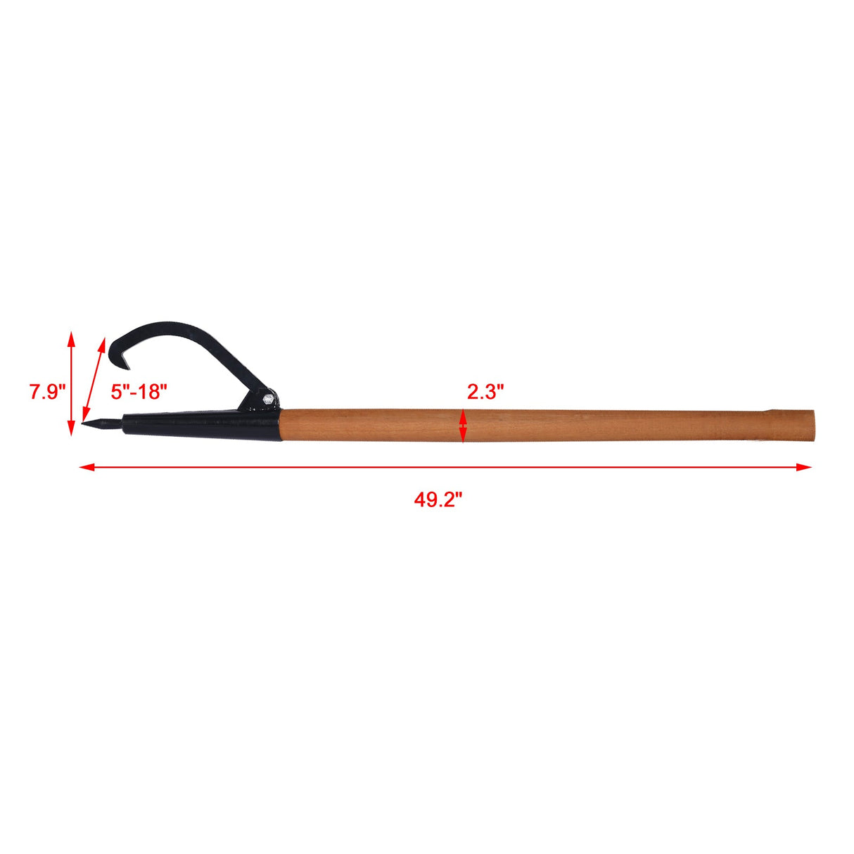 Log Peavy 49" Wood Loging Tool Roller Cant Hook Wooden Handle - Fab Heavy Parts