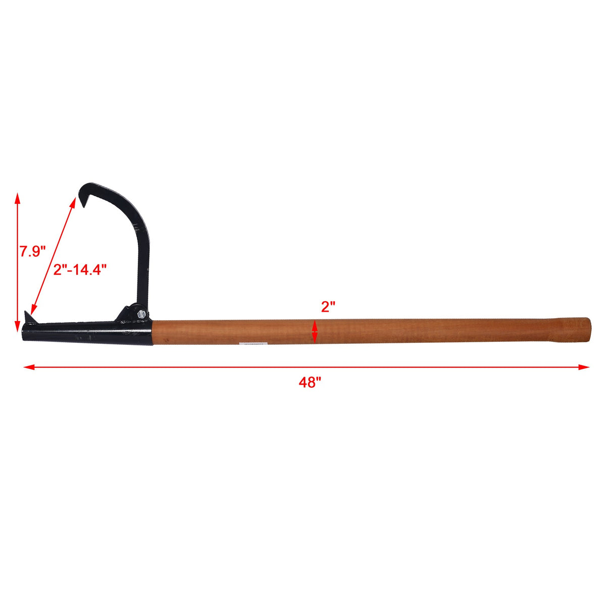 Log Peavy Cant Hook 48" Peavey Point Logging Tool Roller 15in Opening Black - Fab Heavy Parts