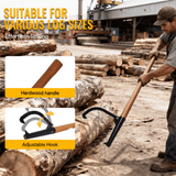 Log Peavy Cant Hook 48" Peavey Point Logging Tool Roller 15in Opening Black - Fab Heavy Parts