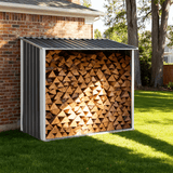 Log Storage Shed with Roof Firewood Rack Anthracite Galvanized Steel 70.9" - Fab Heavy Parts