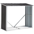 Log Storage Shed with Roof Firewood Rack Anthracite Galvanized Steel 70.9" - Fab Heavy Parts