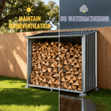 Log Storage Shed with Roof Firewood Rack Anthracite Galvanized Steel 70.9" - Fab Heavy Parts