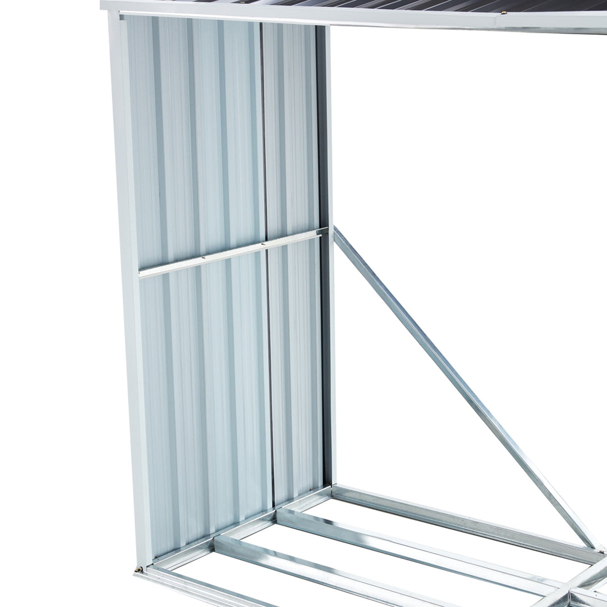 Log Storage Shed with Roof Firewood Rack Anthracite Galvanized Steel 70.9" - Fab Heavy Parts