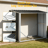 Log Storage Shed with Roof Firewood Rack Anthracite Galvanized Steel 70.9" - Fab Heavy Parts