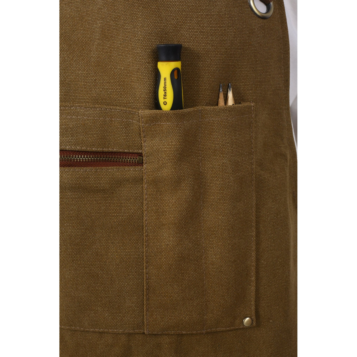 Long Apron Heavy Duty Canvas Tool 16 Oz - Brown - Fab Heavy Parts