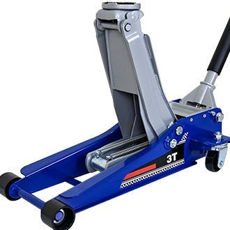 Low - Position Steel Vehicle Floor - Mounted Hydraulic Jack with Dual - Piston Quick - Lift Pump 3 - Ton 6,600 Lbs. Capacity - Fab Heavy Parts