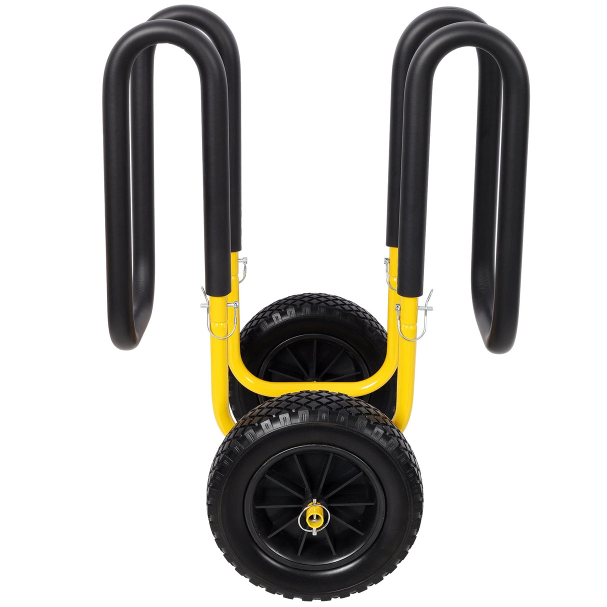M Shape Suspenz Stand Up Paddle Board & Surfboard Transport Cart With 10in Flat - Free Tires 150 LBS SUP Carrier Trolley - Yellow - Fab Heavy Parts