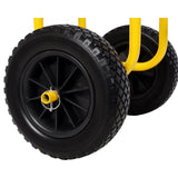 M Shape Suspenz Stand Up Paddle Board & Surfboard Transport Cart With 10in Flat - Free Tires 150 LBS SUP Carrier Trolley - Yellow - Fab Heavy Parts