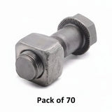M22*65mm Track Shoe Bolt Chain Bolt with Nuts for Volvo CAT Fits Case Kobelco Fits Komatsu JD Excavator Loader- Pack of 70 - Fab Heavy Parts
