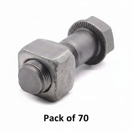 M22*65mm Track Shoe Bolt Chain Bolt with Nuts for Volvo CAT Fits Case Kobelco Fits Komatsu JD Excavator Loader- Pack of 70 - Fab Heavy Parts