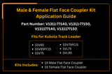 Male & Female Flat Face Coupler Kit V1311 - 77140 V1311 - 77150 Fits for Kubota Track Loader - Fab Heavy Parts