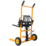 Manual Forklift Pallet Stakcer 440 Lbs Capacity Hydraulic Material Lift 35.5" Lift Height with Adjustable Forks and Fixed Legs 4PCS Wheels - Yellow - Fab Heavy Parts