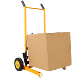 Manual Forklift Pallet Stakcer 440 Lbs Capacity Hydraulic Material Lift 35.5" Lift Height with Adjustable Forks and Fixed Legs 4PCS Wheels - Yellow - Fab Heavy Parts