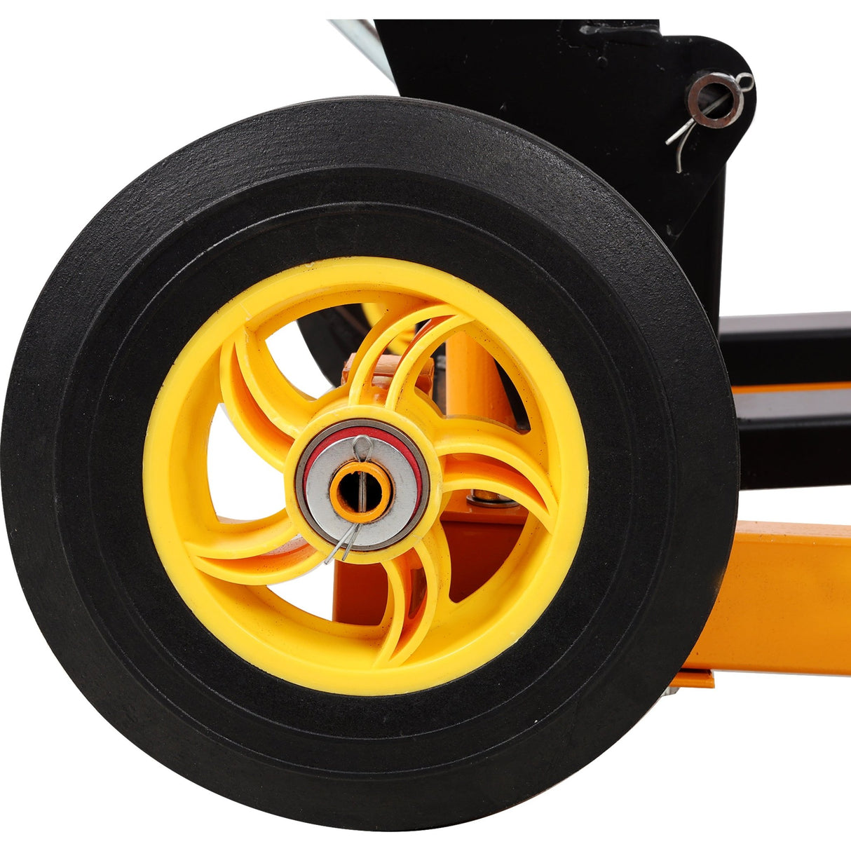 Manual Forklift Pallet Stakcer 440 Lbs Capacity Hydraulic Material Lift 35.5" Lift Height with Adjustable Forks and Fixed Legs 4PCS Wheels - Yellow - Fab Heavy Parts