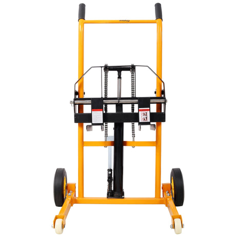 Manual Forklift Pallet Stakcer 440 Lbs Capacity Hydraulic Material Lift 35.5" Lift Height with Adjustable Forks and Fixed Legs 4PCS Wheels - Yellow - Fab Heavy Parts