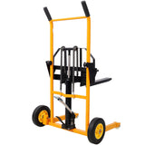 Manual Forklift Pallet Stakcer 440 Lbs Capacity Hydraulic Material Lift 35.5" Lift Height with Adjustable Forks and Fixed Legs 4PCS Wheels - Yellow - Fab Heavy Parts