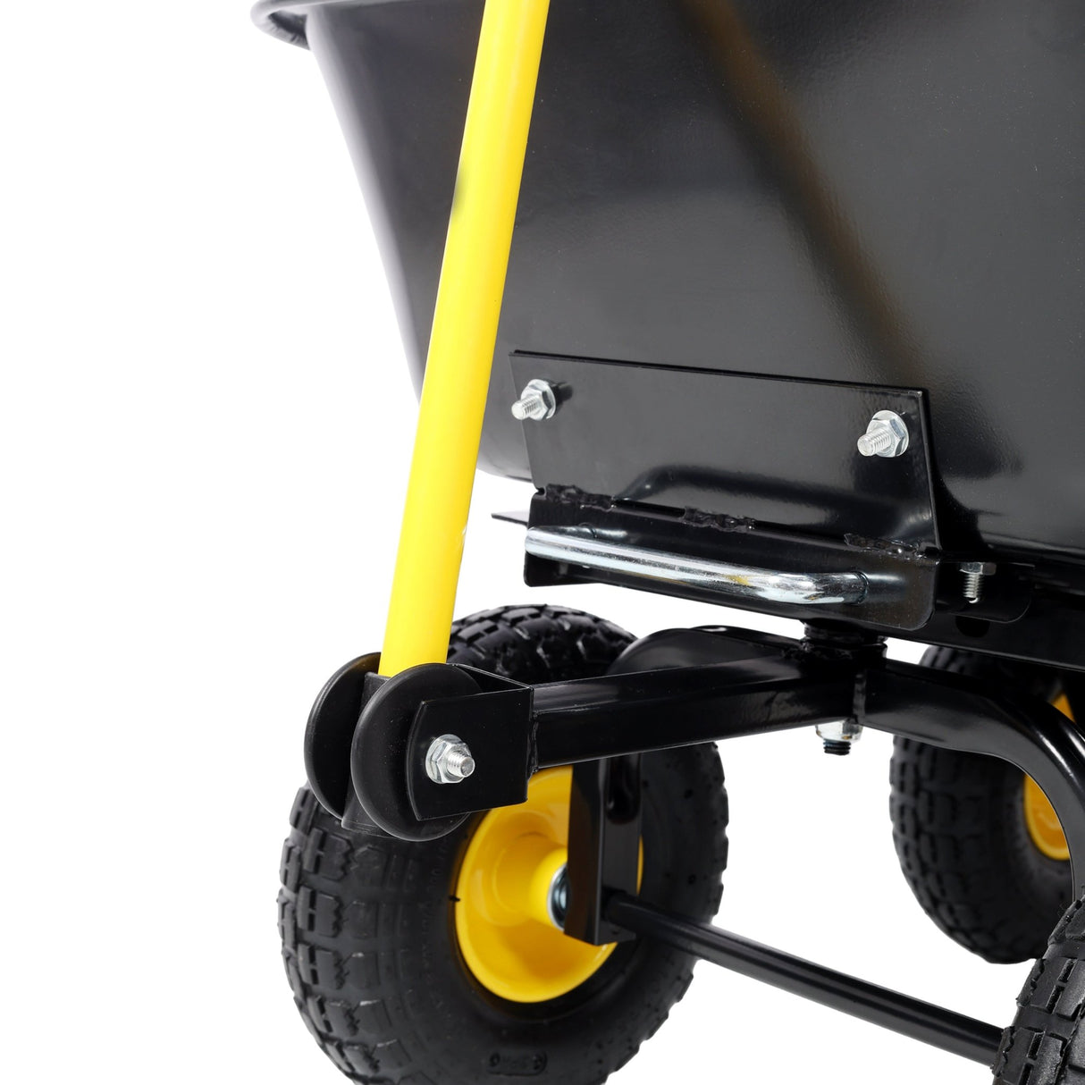 Metal Dumping Cart 600lb Garden Cart Utility Yard Cart with 10 Inch Tires for Lawn Gardening Construction - Fab Heavy Parts