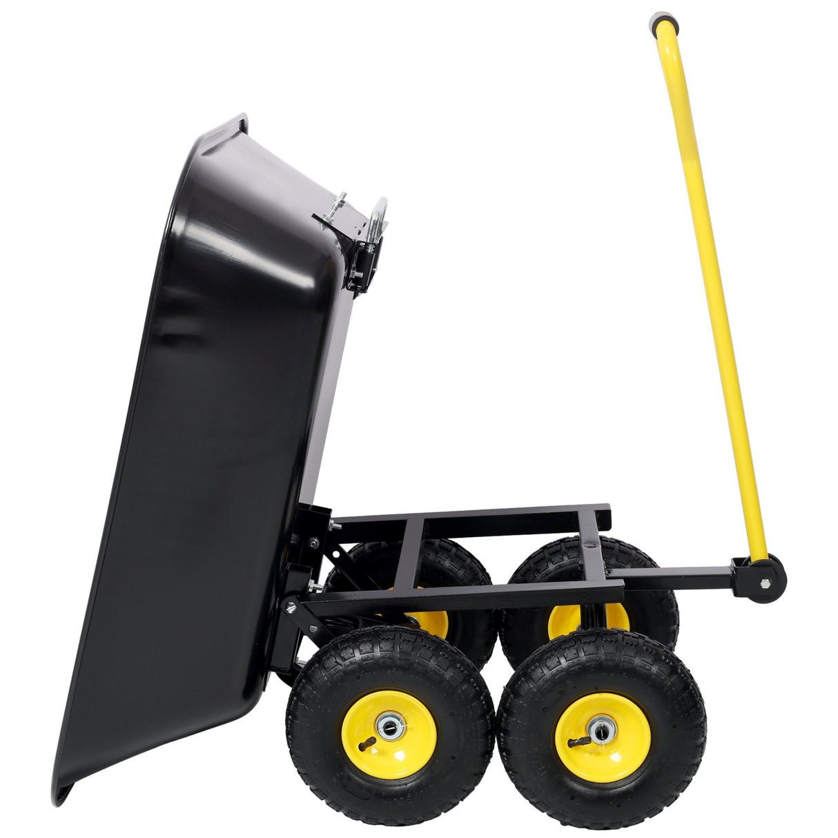 Metal Dumping Cart 600lb Garden Cart Utility Yard Cart with 10 Inch Tires for Lawn Gardening Construction - Fab Heavy Parts